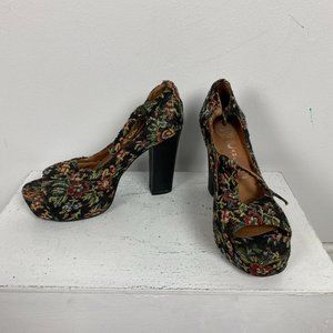 Floral Jeffrey Campbell Peep Toe Heels